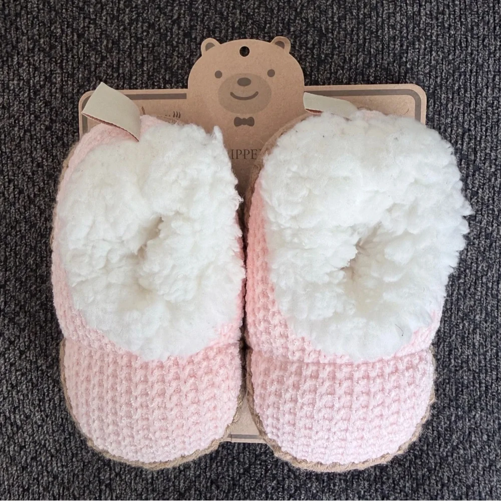 BearPaw - Girls Pink & White Slippers size 9